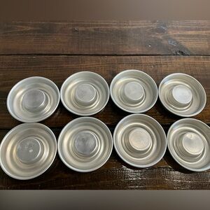 Vintage Lot of 8 Aluminum or Stainless Steel Small Jello Cake Dessert Molds Pans